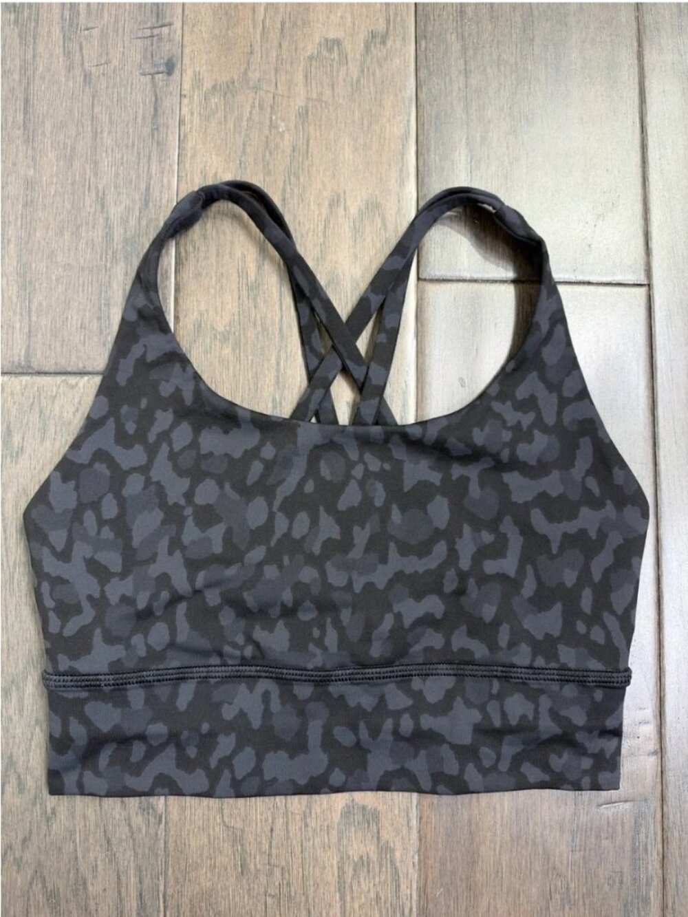 Lululemon Energy Bra *Long Line Formation Camo Deep Coal Multi